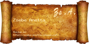 Zsebe Anetta névjegykártya